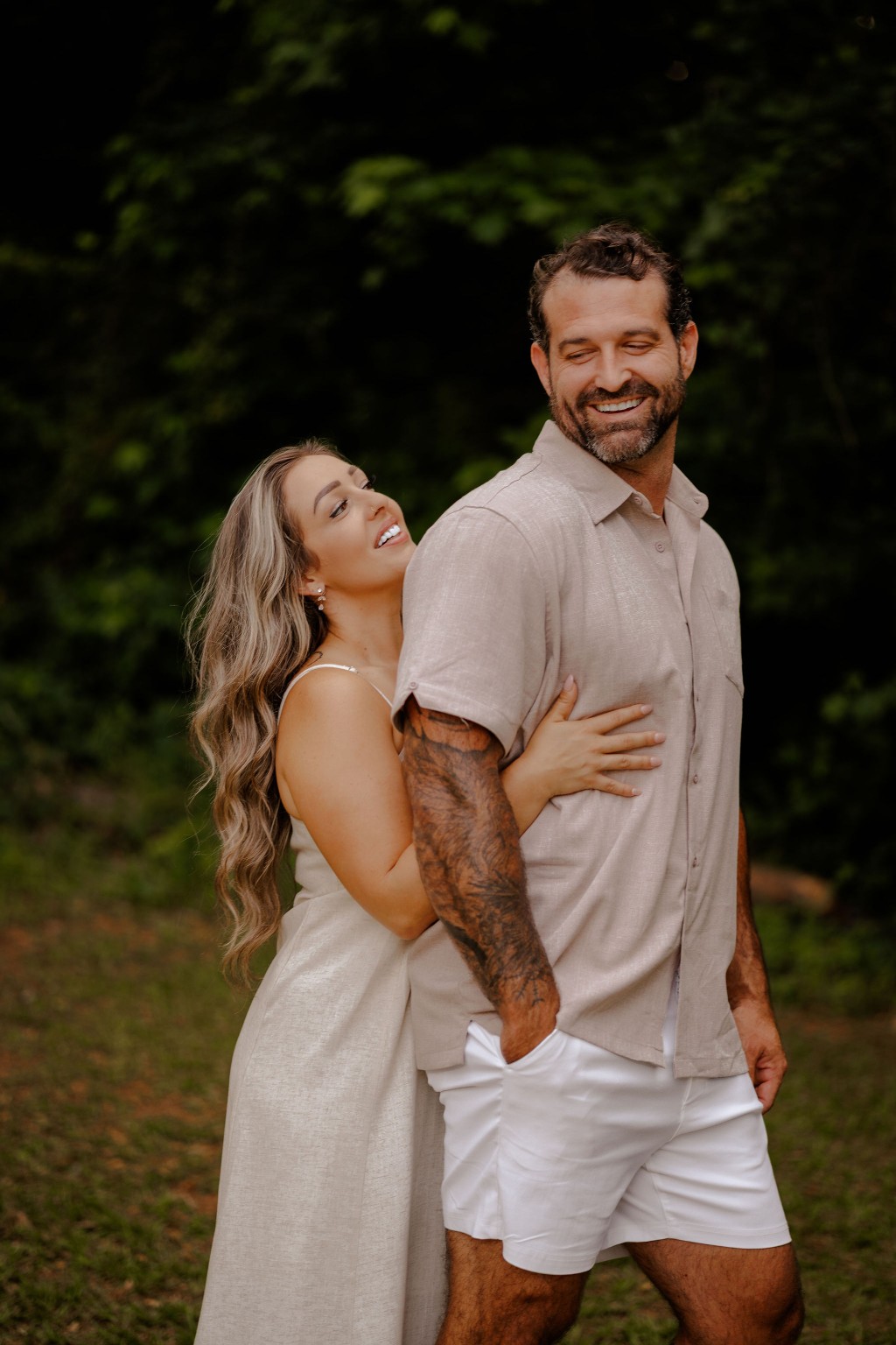 Shane and Alycea laughing together
